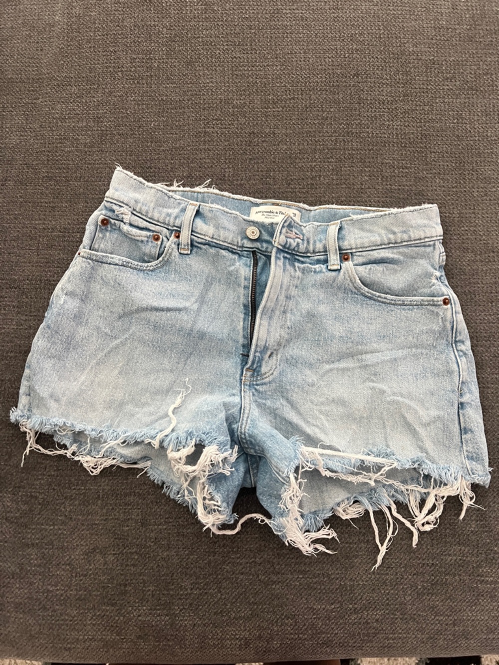 Abercrombie & Fitch Light Blue Distressed Denim Jean Shorts